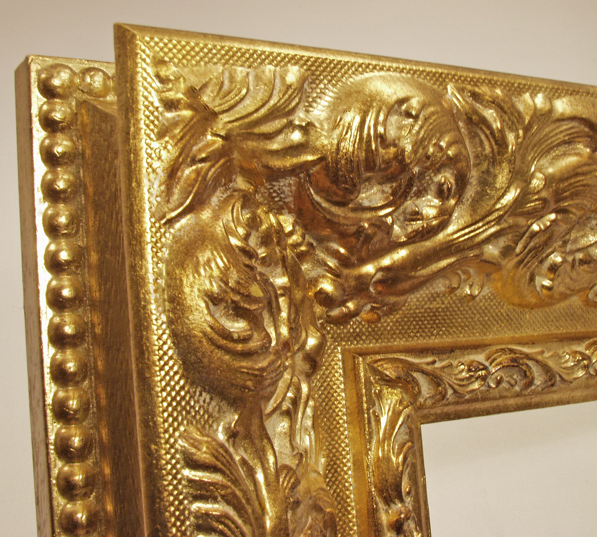Französischer Barock Holz Bilderrahmen in Antik Stil Kunstvoll Verziert Gold 