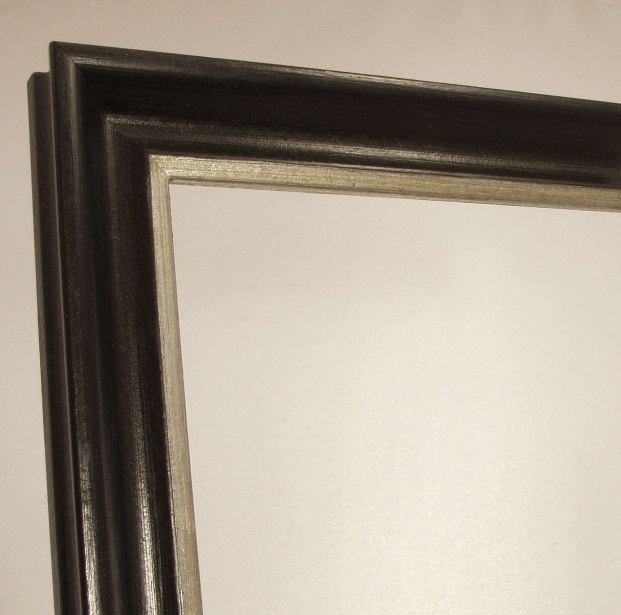 Bilderrahmen klassisch Holzrahmen veredelt schwarz-silber Breite 35 mm